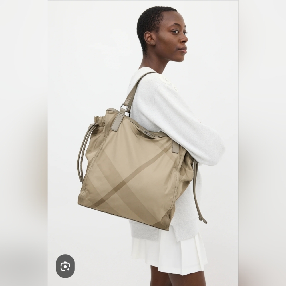 Burberry Green Nova Check Nylon Tote